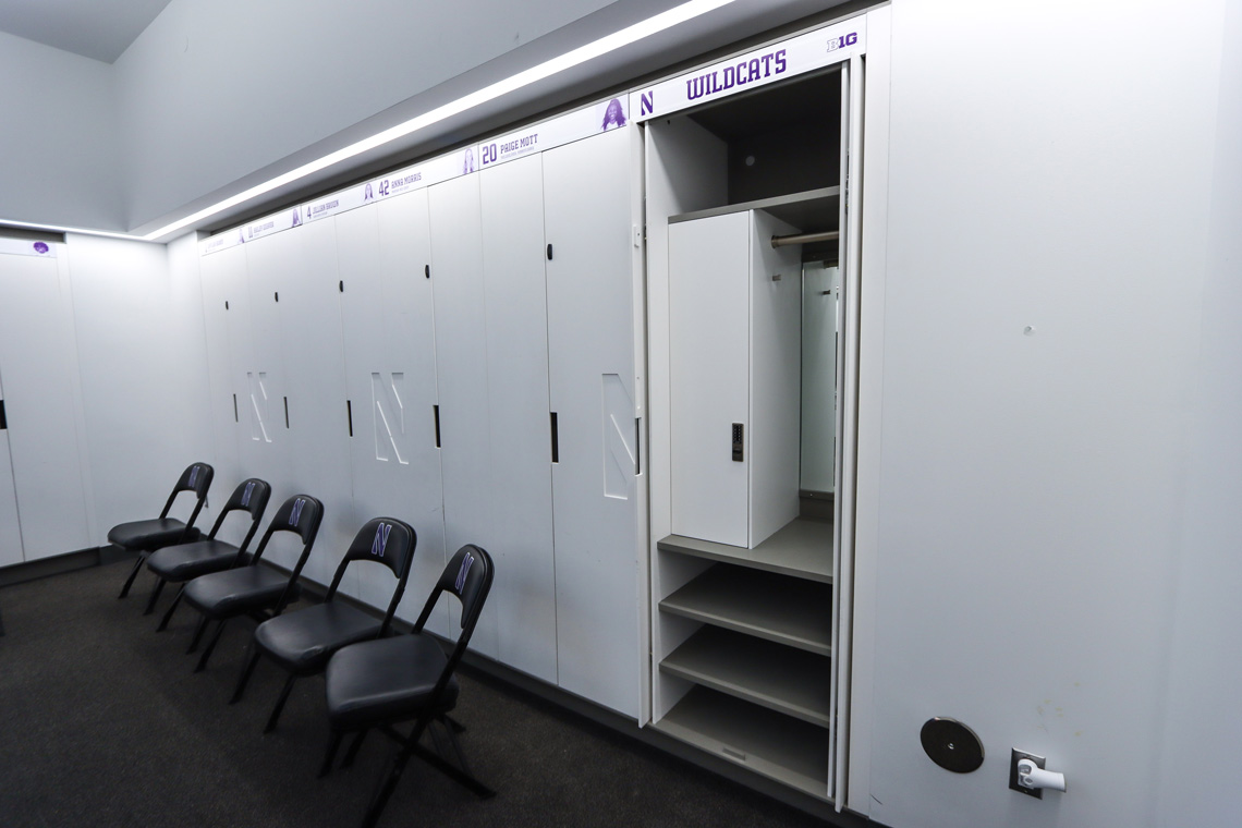 Northwestern Wildcats Womens Basketball Lockers Shield Lockers 0448